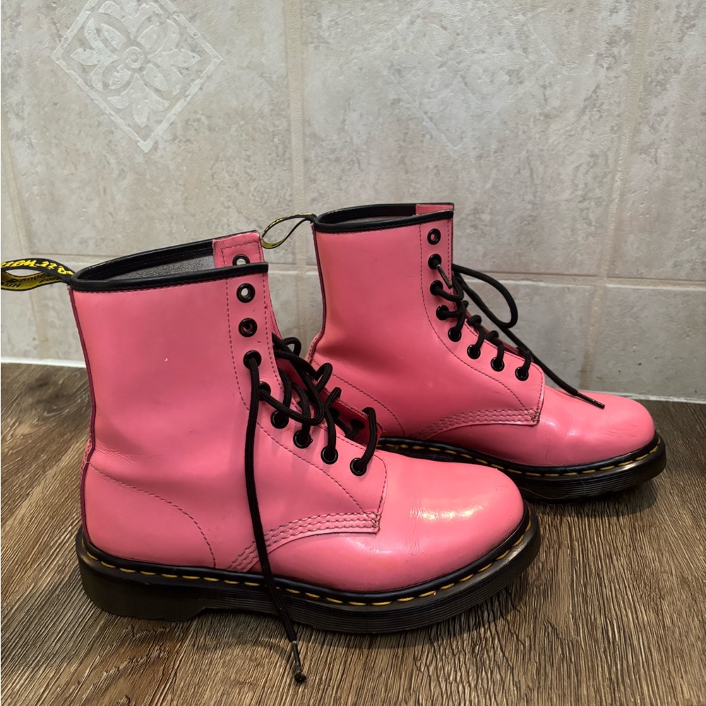 Dr. Martens Bright Pink Combat Boots